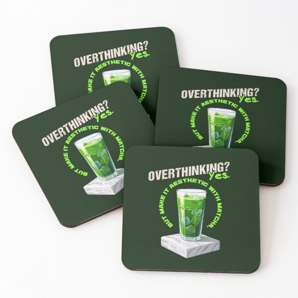 Item preview, Overthinking But Make It Aesthetic Matcha designed and sold by LinaValearte.