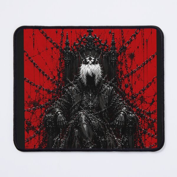 Item preview, Gothic Demon King on Throne - Dark Fantasy Red and Black Anime designed and sold by saamessart.