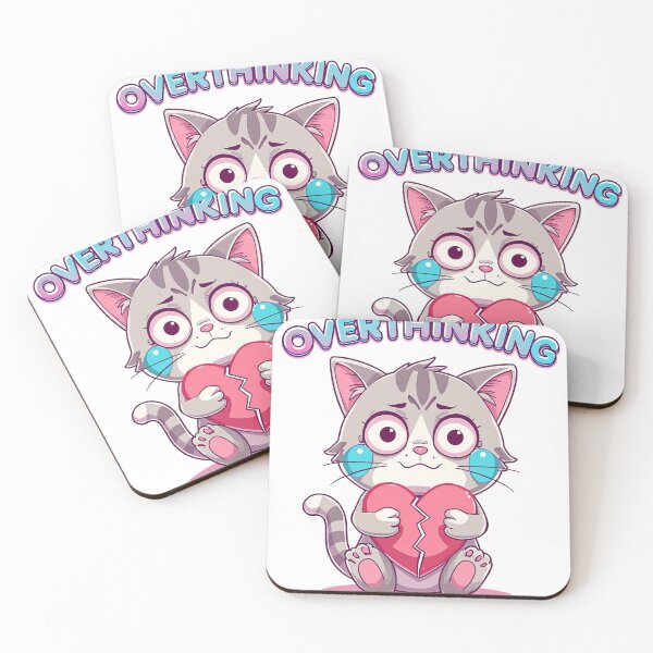 Item preview, Overthinking Broken Heart Cat designed and sold by PurrfectClubArt.