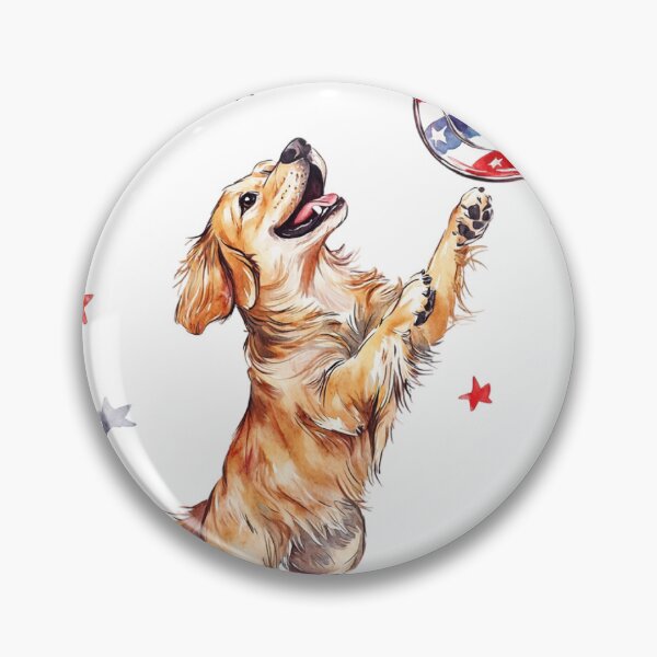 Item preview, Patriotic Golden Retriever Watercolor - Cute 4th of July Dog Art designed and sold by VineVibe16Studio.