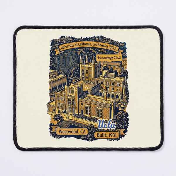 Item preview, UCLA Kerckhoff Hall Vintage Woodblock Print designed and sold by EvergreenPark - Tee Studio.