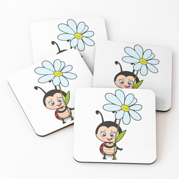 Item preview, Happy Cute Ladybug Holding Daisy - Gardening vibes designed and sold by TheSquirla.