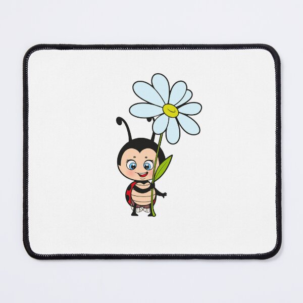 Item preview, Happy Cute Ladybug Holding Daisy - Gardening vibes designed and sold by TheSquirla.