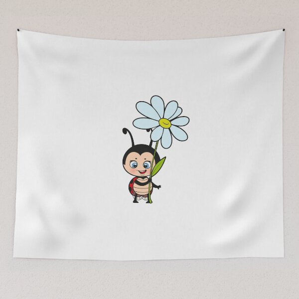 Item preview, Happy Cute Ladybug Holding Daisy - Gardening vibes designed and sold by TheSquirla.