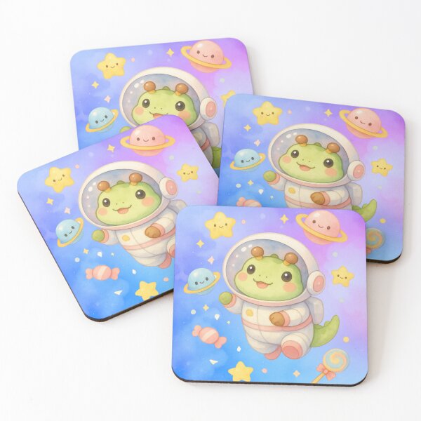 Item preview, Cute Alligator Astronaut – Kawaii Pastel Space Galaxy Art designed and sold by p-frosty-design.