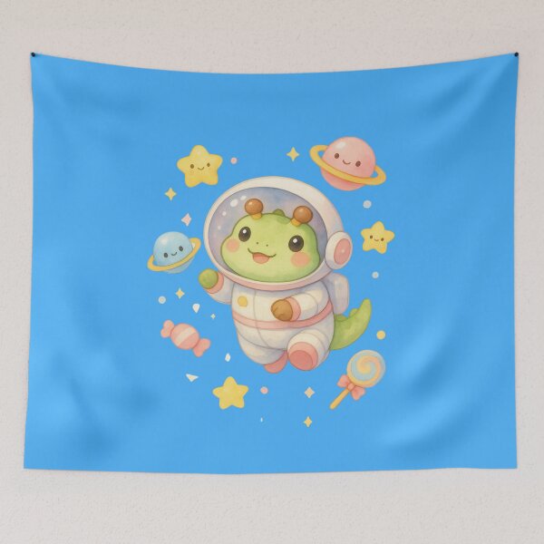 Item preview, Cute Alligator Astronaut – Kawaii Pastel Space Galaxy Art designed and sold by p-frosty-design.