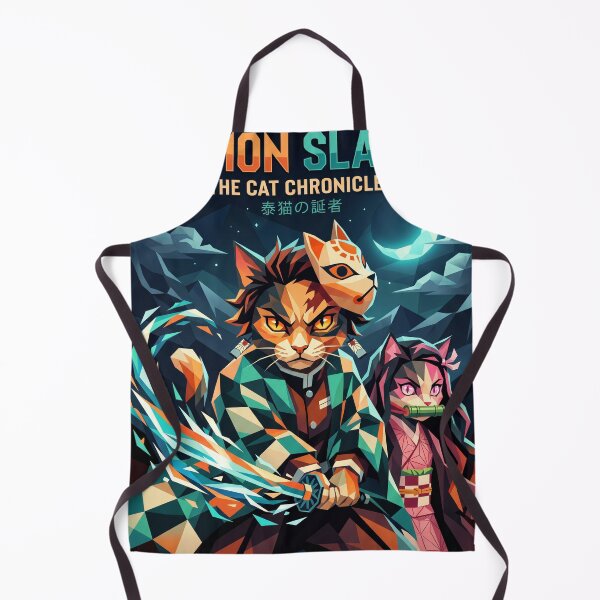 Item preview, Demon Slayer Cat Chronicles | Geometric Kimetsu No Yaiba Style Art - Flame Hashira Feline Power designed and sold by TheCoolCatsMx.