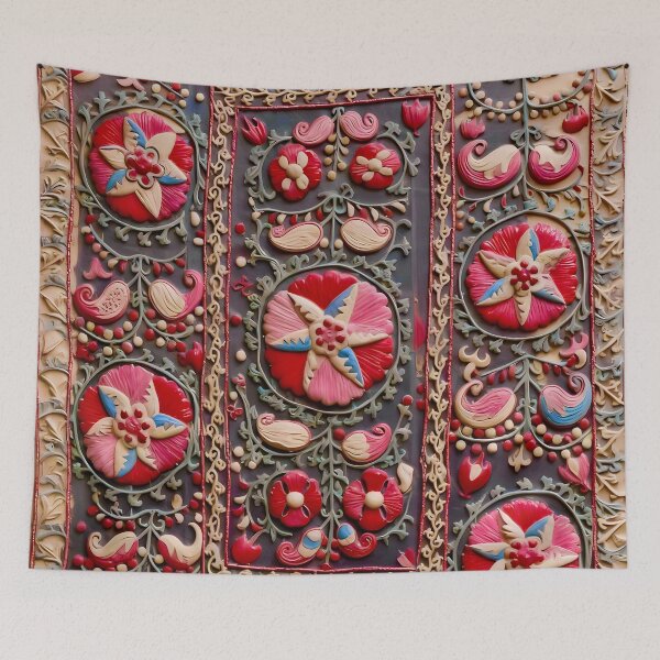 Item preview, Lakai Suzani Shakhrisyabz Embroidery designed and sold by Vicky Brago-Mitchell®.