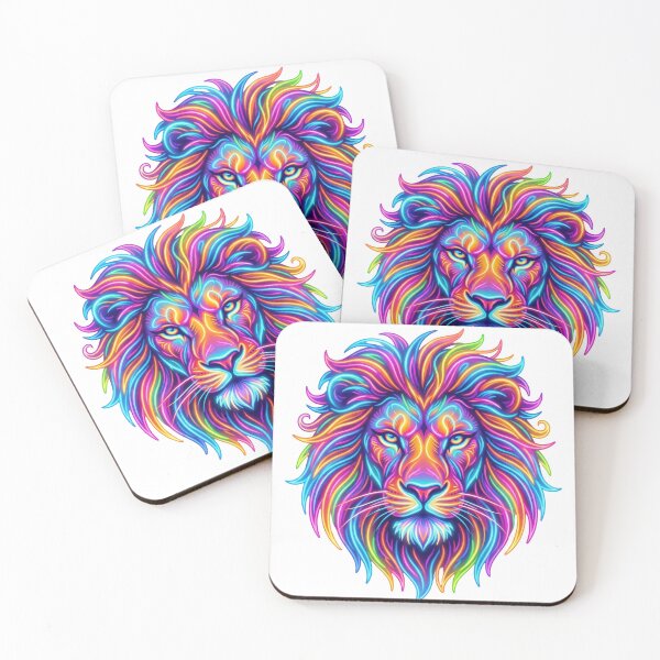 Item preview, Neon Lion Vibrant Wildlife Graphic Design designed and sold by PlumArtDesign.