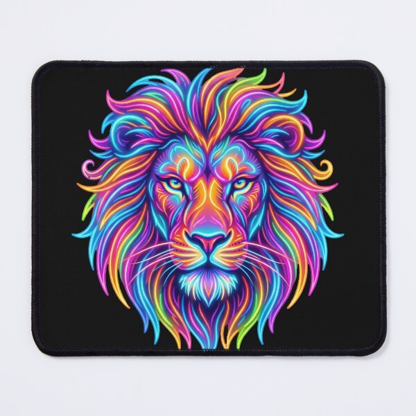 Item preview, Neon Lion Vibrant Wildlife Graphic Design designed and sold by PlumArtDesign.