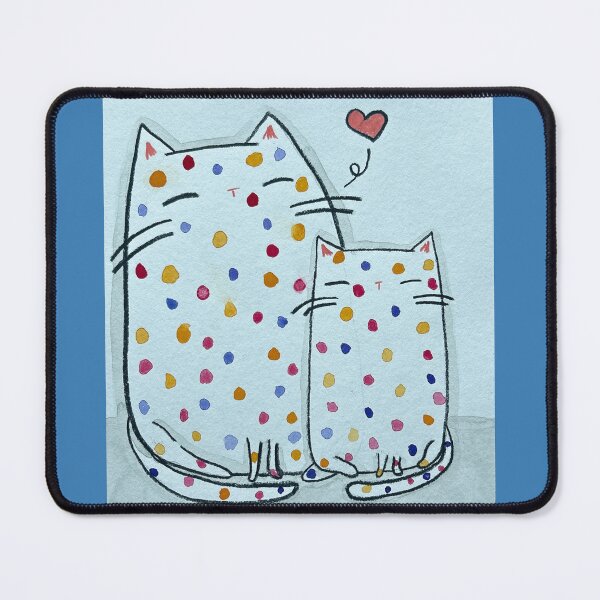 Item preview, Double the Love - White Cats Polka Dot Mixed Media - Day 124 of 365 designed and sold by BeeandKiwi.
