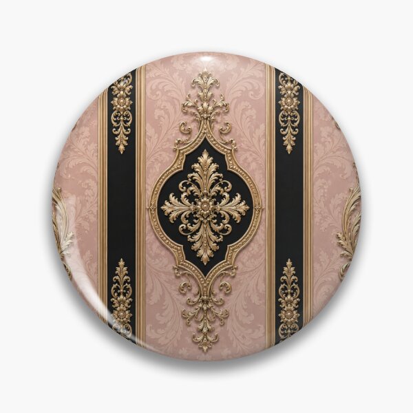 Item preview, Peach-Pink & Black Striped Gold Baroque designed and sold by DesignsByPrnces.