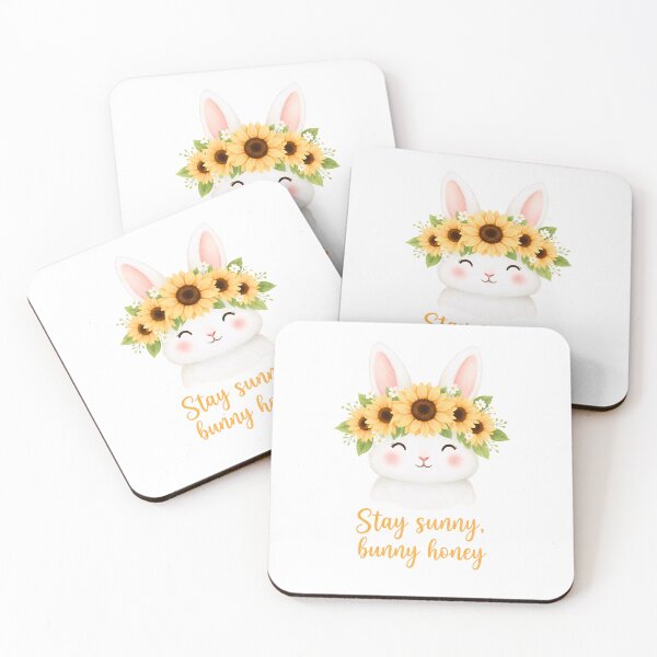 Item preview, Stay Sunny Bunny Honey - Cute Cottagecore Sunflower designed and sold by TheSquirla.