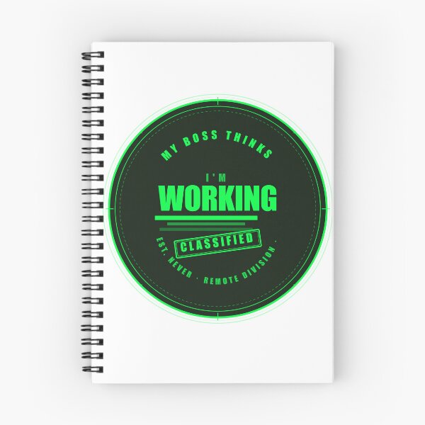 Item preview, My Boss Thinks I'm Working Classified Remote Worker Badge designed and sold by Mega-Shopping.