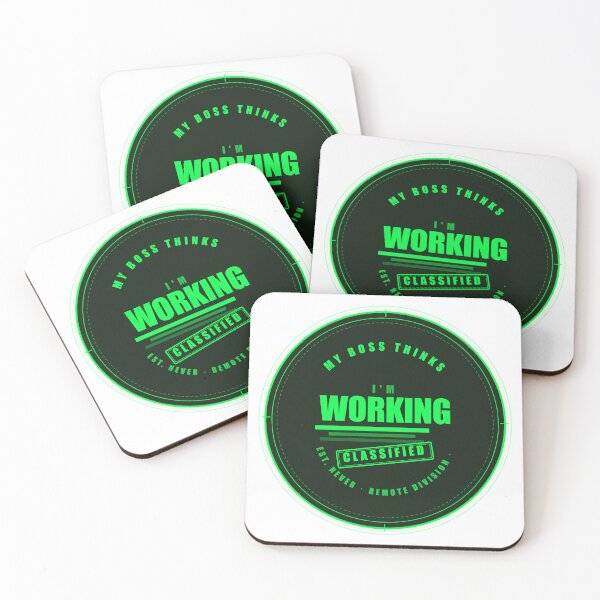 Item preview, My Boss Thinks I'm Working Classified Remote Worker Badge designed and sold by Mega-Shopping.