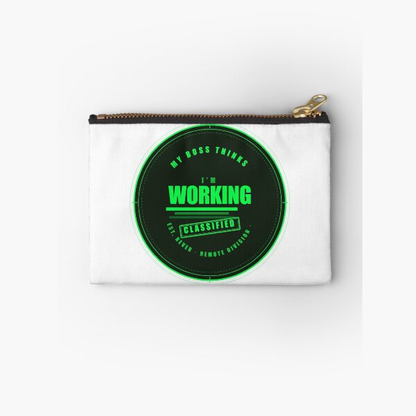 Item preview, My Boss Thinks I'm Working Classified Remote Worker Badge designed and sold by Mega-Shopping.