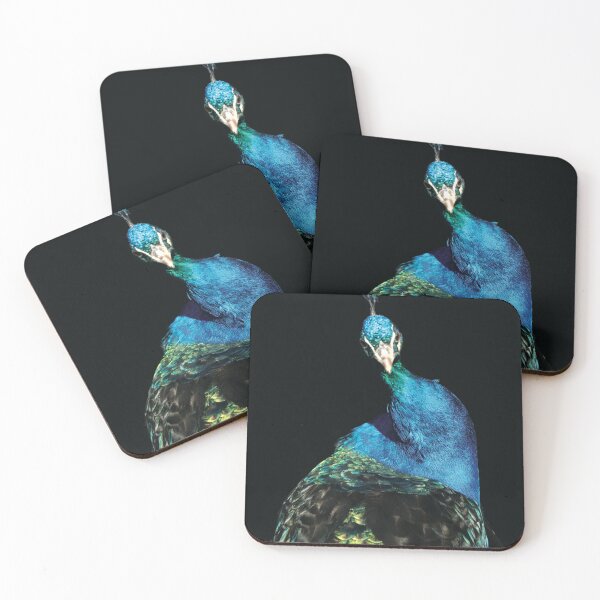 Item preview, Portrait of peacock on black background designed and sold by olena2552.