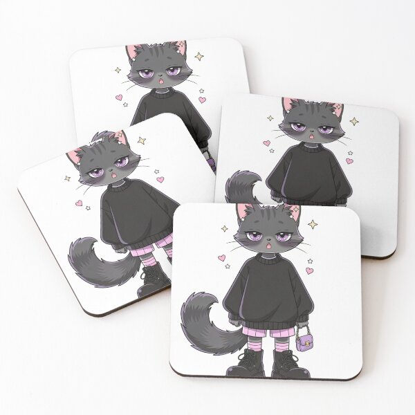 Item preview, Pastel Goth Cat Fashion designed and sold by PurrfectClubArt.
