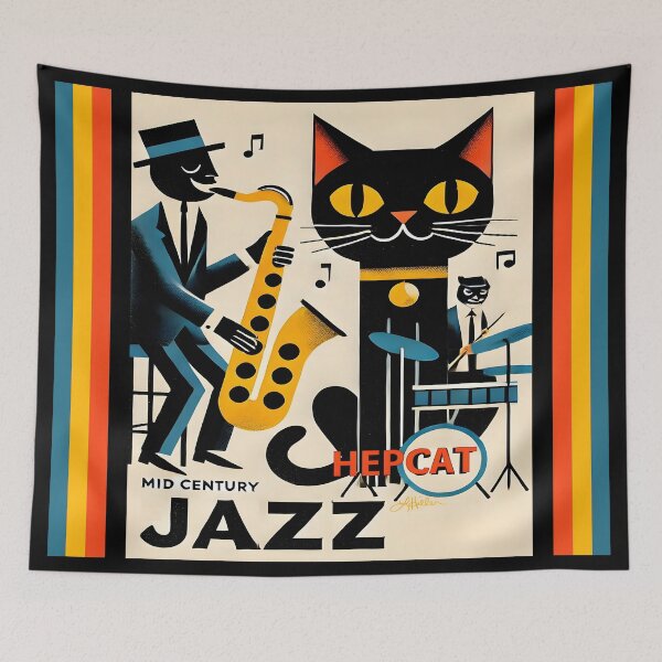 Item preview, Mid Century Jazz Hep Cat Band designed and sold by Lee Hiller Designs.