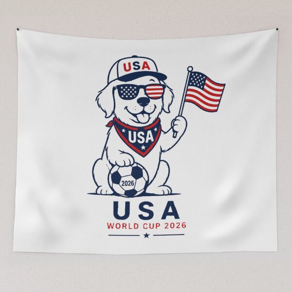 Item preview, USA World Cup 2026 Dog Patriotic Soccer Fan designed and sold by Soft Glow.