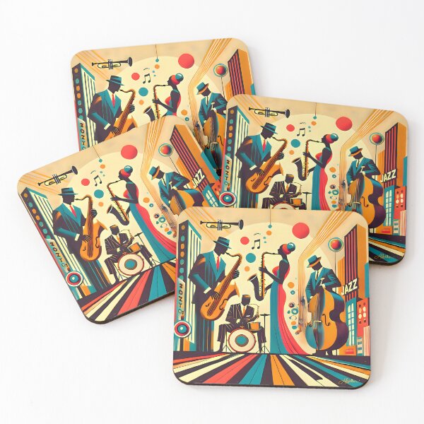 Item preview, Mid Century Jazz Quartet designed and sold by Lee Hiller Designs.