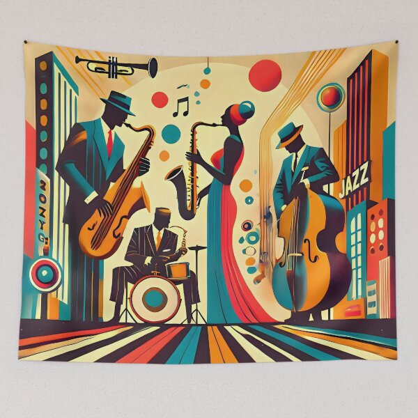 Item preview, Mid Century Jazz Quartet designed and sold by Lee Hiller Designs.