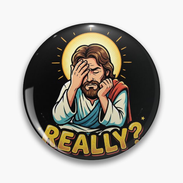 Item preview, Funny Jesus Facepalm Really Disappointed Meme Cartoon designed and sold by DuckOddity.