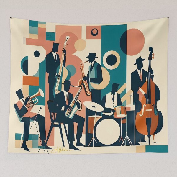 Item preview, Mid Century Jazz Sextet designed and sold by Lee Hiller Designs.