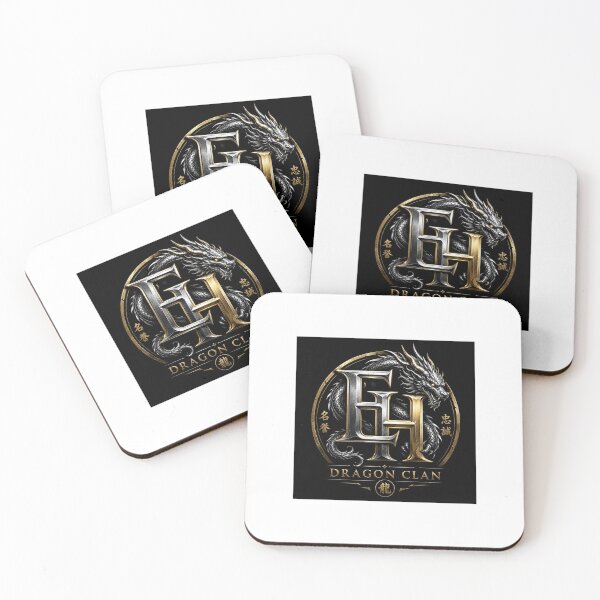Item preview, EH Dragon Clan – Luxury Metallic Dragon Monogram Crest designed and sold by Joyfulfabric.
