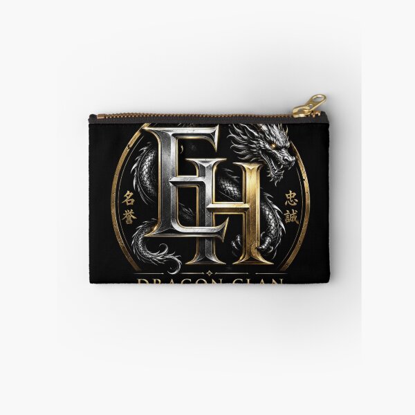 Item preview, EH Dragon Clan – Luxury Metallic Dragon Monogram Crest designed and sold by Joyfulfabric.