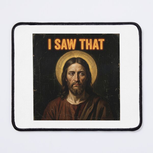 Item preview, Vintage Oil Painting Disappointed Jesus I Saw That designed and sold by DuckOddity.