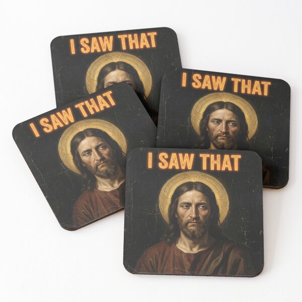Item preview, Vintage Oil Painting Disappointed Jesus I Saw That designed and sold by DuckOddity.