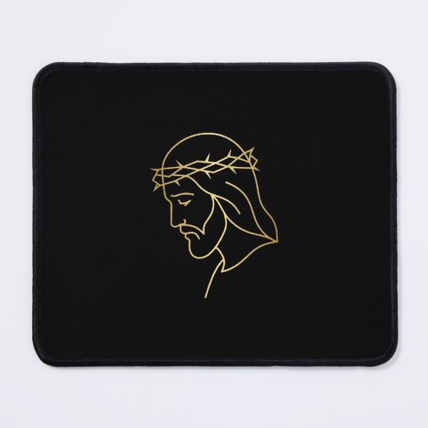Item preview, Modern Gold Line Art Disappointed Jesus Crown of Thorns designed and sold by DuckOddity.