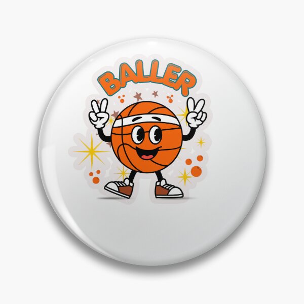 Item preview, Cute Kawaii Basketball" Baller Cartoon Sticker Art designed and sold by KAWAII STUDIO NB.