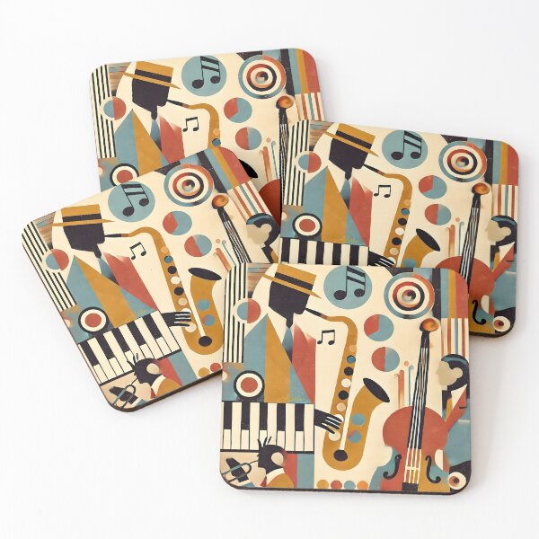 Item preview, Mid Century Modern Jazz Trio Minimalist Art designed and sold by Lee Hiller Designs.