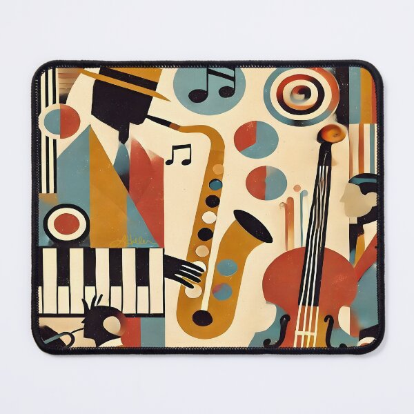 Item preview, Mid Century Modern Jazz Trio Minimalist Art designed and sold by Lee Hiller Designs.
