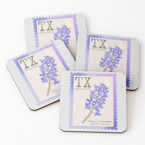 Item preview, Texas State Flower Bluebonnet Watercolor Vintage Postage Stamp designed and sold by Marguerite Artistry.