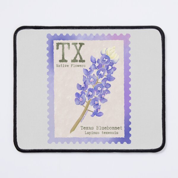 Item preview, Texas State Flower Bluebonnet Watercolor Vintage Postage Stamp designed and sold by Marguerite Artistry.
