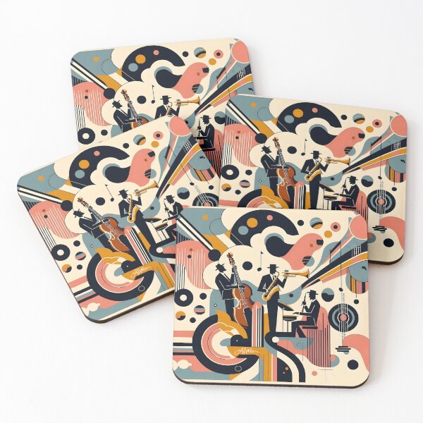 Item preview, Mid Century Psychedelic Jazz Trio designed and sold by Lee Hiller Designs.