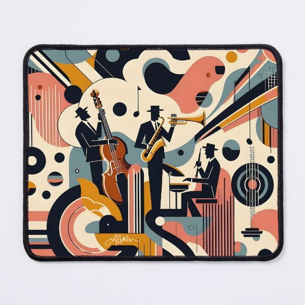 Item preview, Mid Century Psychedelic Jazz Trio designed and sold by Lee Hiller Designs.