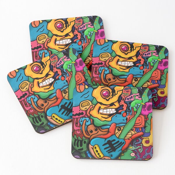 Item preview, abstract guitarist faces designed and sold by delyo.