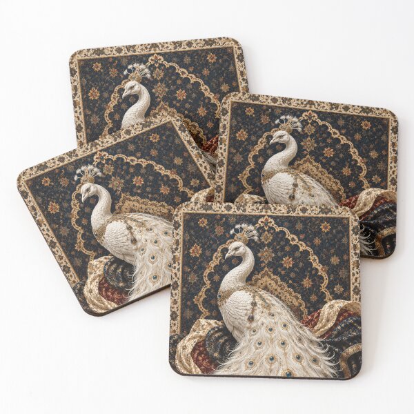 Item preview, Royal White Peacock | Luxury Persian Fantasy Wall Art designed and sold by ravuh.
