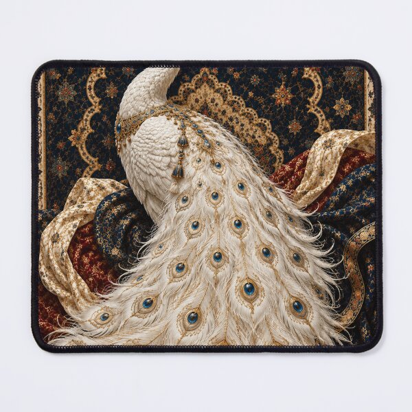 Item preview, Royal White Peacock | Luxury Persian Fantasy Wall Art designed and sold by ravuh.