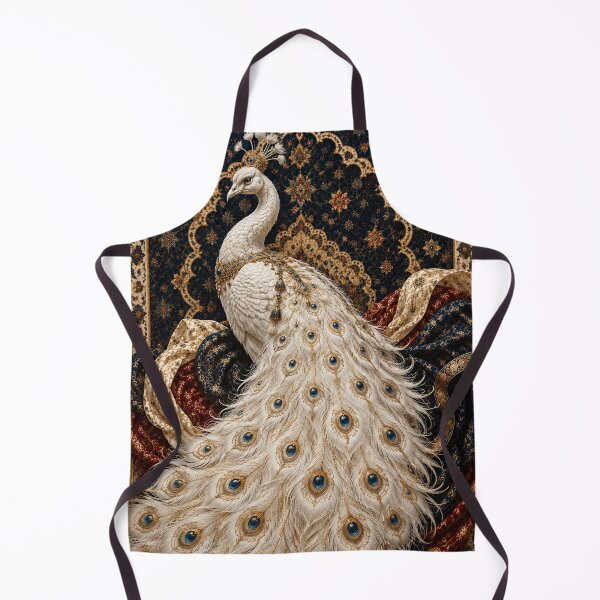Artikelvorschau, Königlicher weißer Pfau | Luxuriöse persische Fantasie-Wandkunst entworfen und verkauft von ravuh.