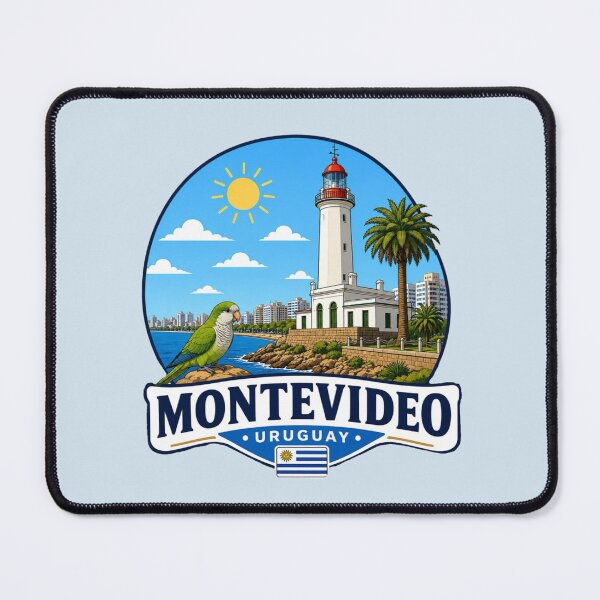 Item preview, Montevideo Lighthouse & Monk Parakeet, Uruguay designed and sold by Myra365Art.