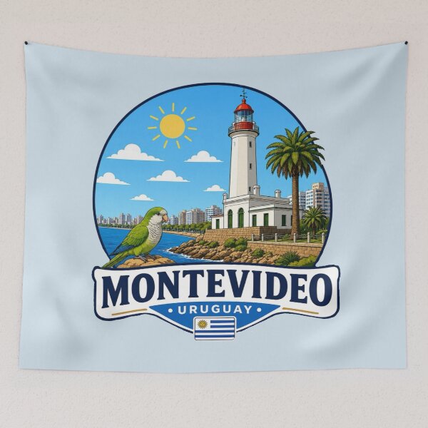 Item preview, Montevideo Lighthouse & Monk Parakeet, Uruguay designed and sold by Myra365Art.