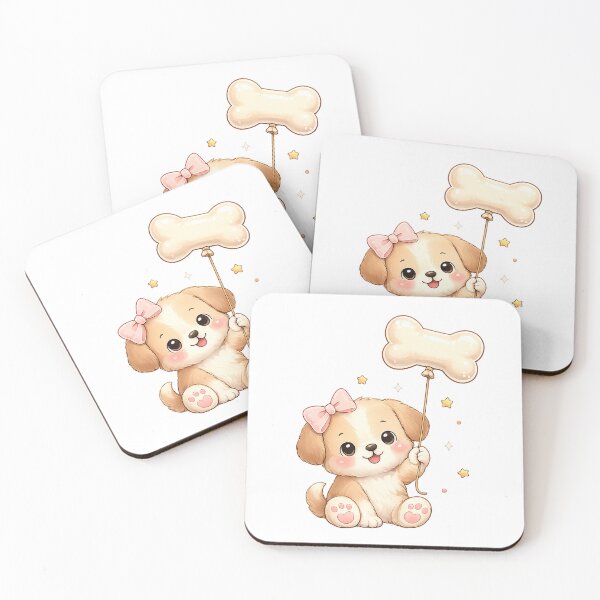 Item preview, Puppy with Bone Balloon – Cute Kawaii Dog designed and sold by Seculinator.
