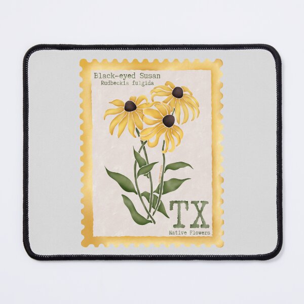 Item preview, Texas Native Flower Black-Eyed Susans Watercolor Vintage Postage Stamp designed and sold by Marguerite Artistry.