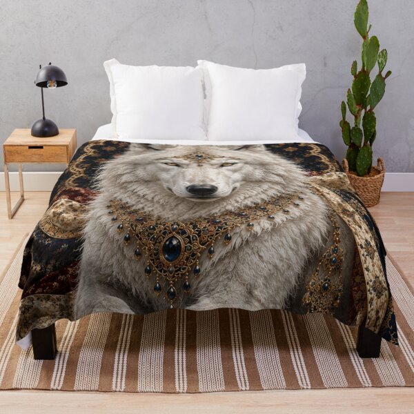 Item preview, Royal White Wolf | Luxury Fantasy Wall Art designed and sold by ravuh.