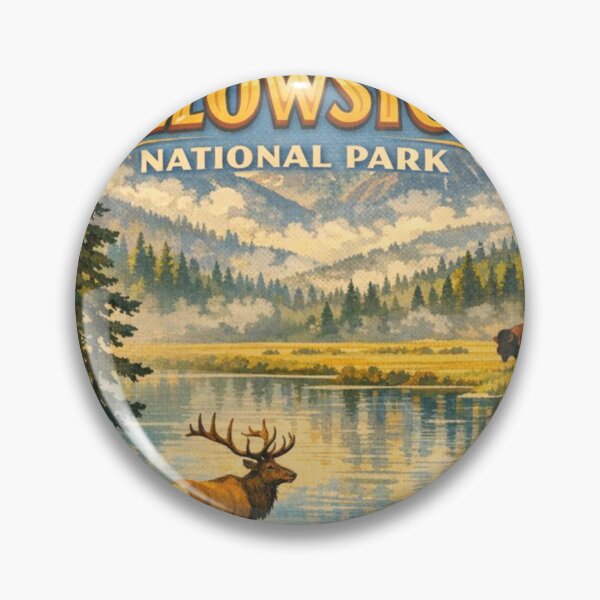 Item preview, Vintage YellowStone  nature poster designed and sold by hollycooper.